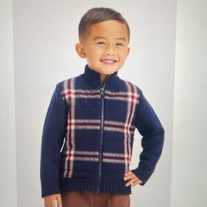 Quilted zipper sweater